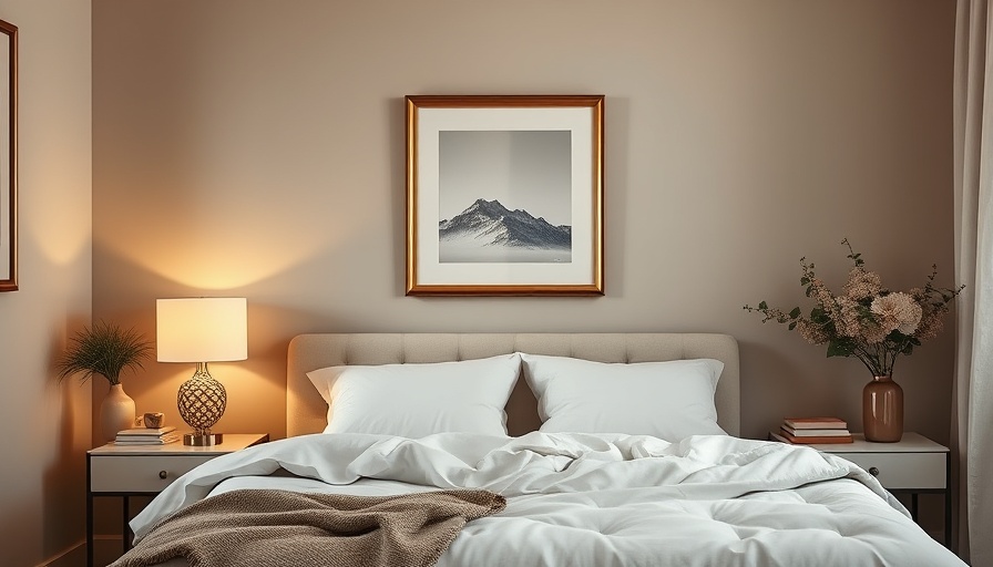 Classic bedroom with affordable art and elegant decor.