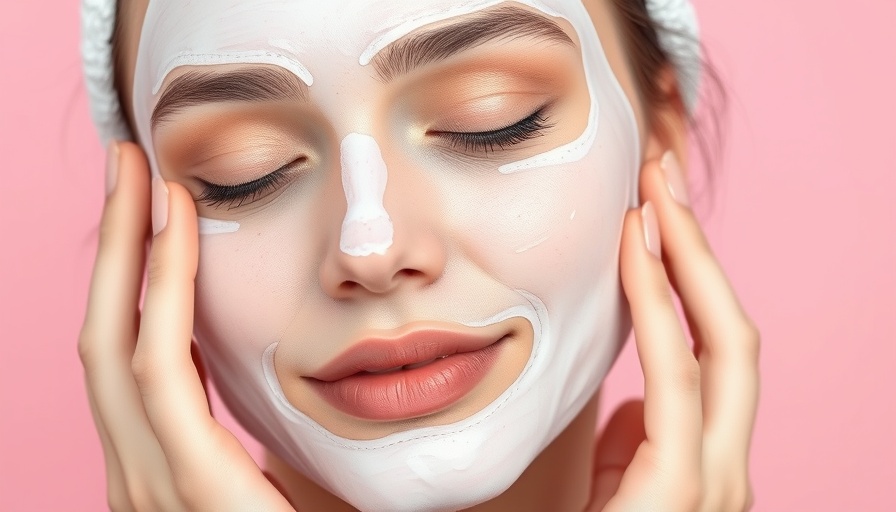Young woman applying mask, best anti-aging and wrinkle cream concept.