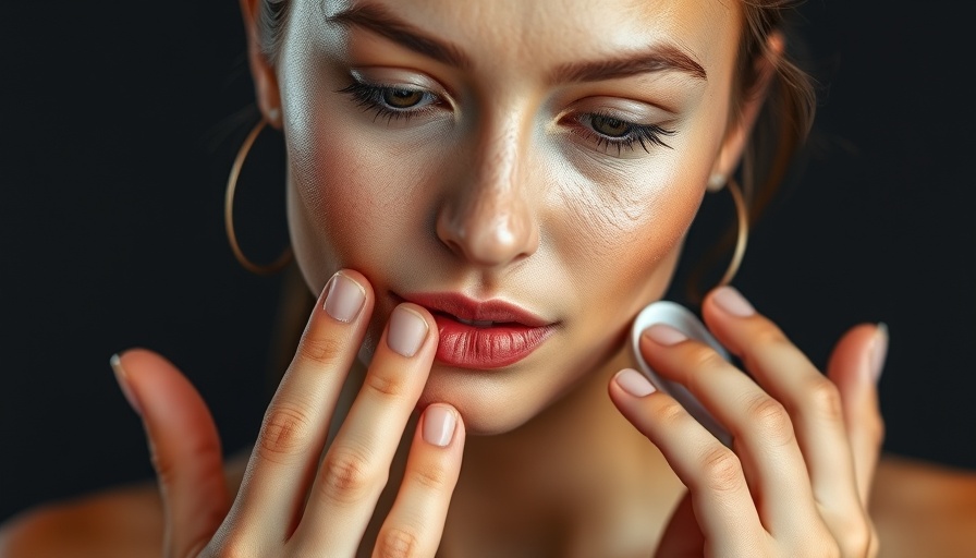 Young woman practicing anti-aging skincare routine with moisturizer.