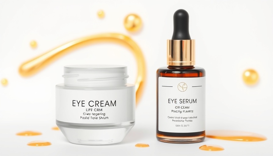 Best skincare products for younger looking skin, featuring elegant eye cream and serum.