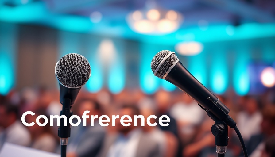 Conference microphone and news text highlighting Orforglipron lowers A1c.