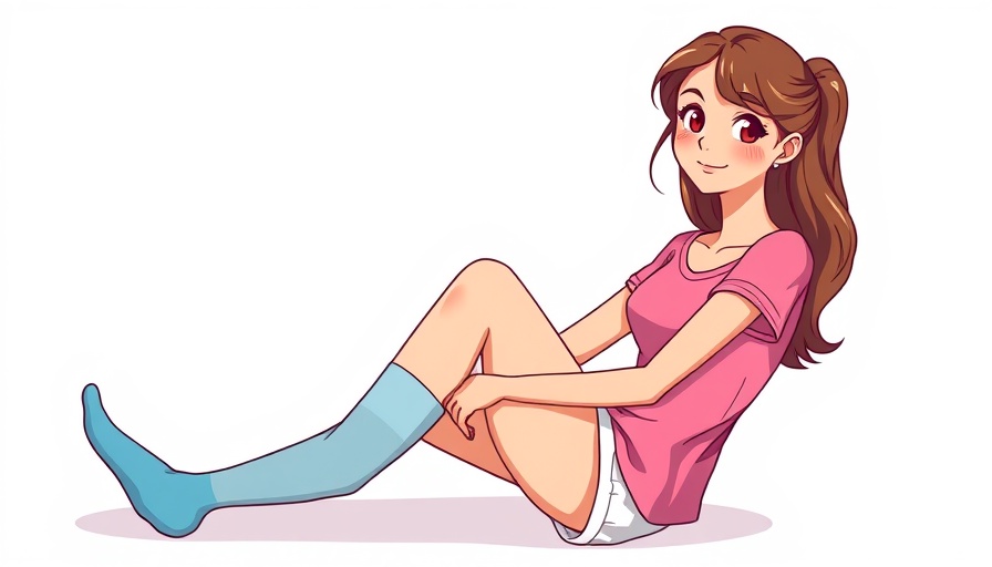 Stylized young woman seated in casual attire, vibrant illustration.