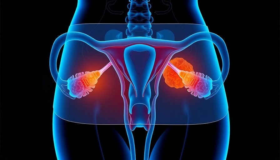 Blood-Based KRAS Testing: Anatomical illustration of reproductive system with tumor.