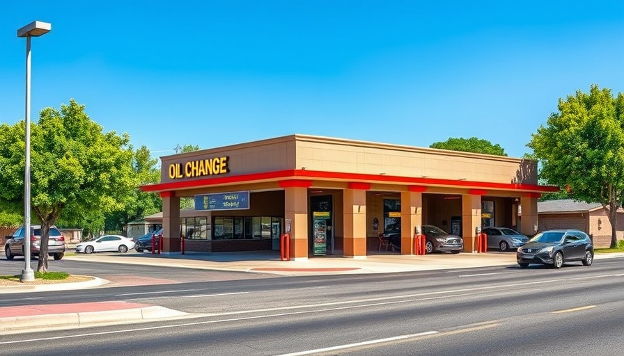 Take 5 Express Oil Change Maricopa location with cars in service.