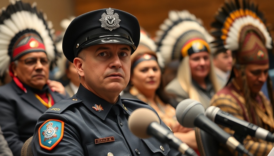 RCMP officer with leaders at event, focus on collaboration