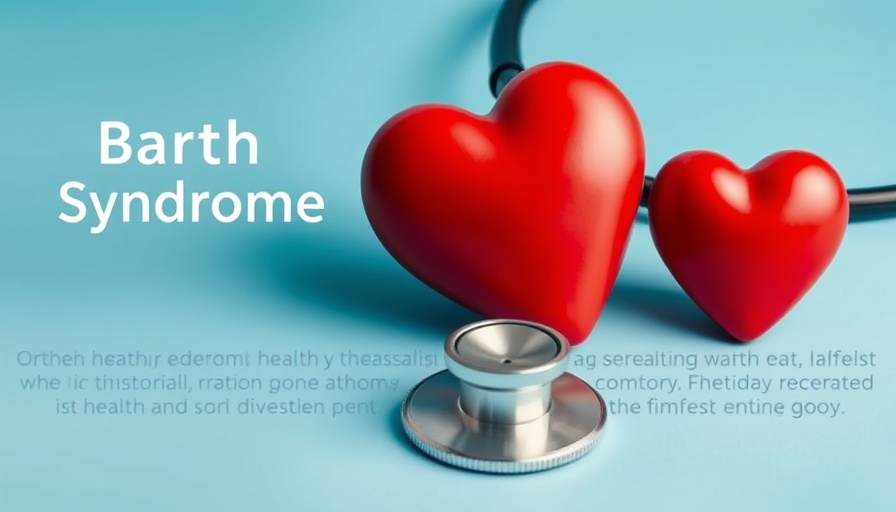 Stethoscope and red heart symbolizing Barth syndrome health focus.