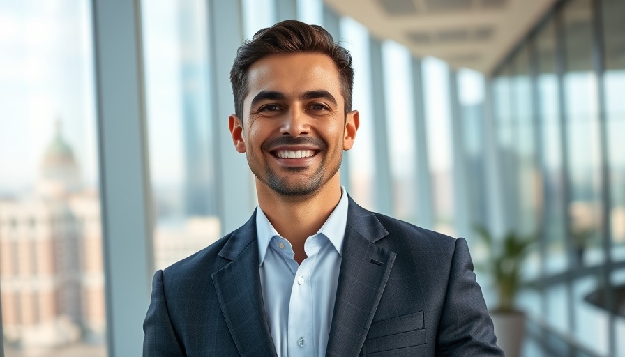Confident man in office for new psychiatry residency program.