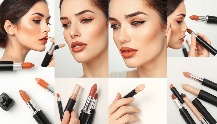 Collage showing contour sticks and women applying makeup to enhance cheekbones.