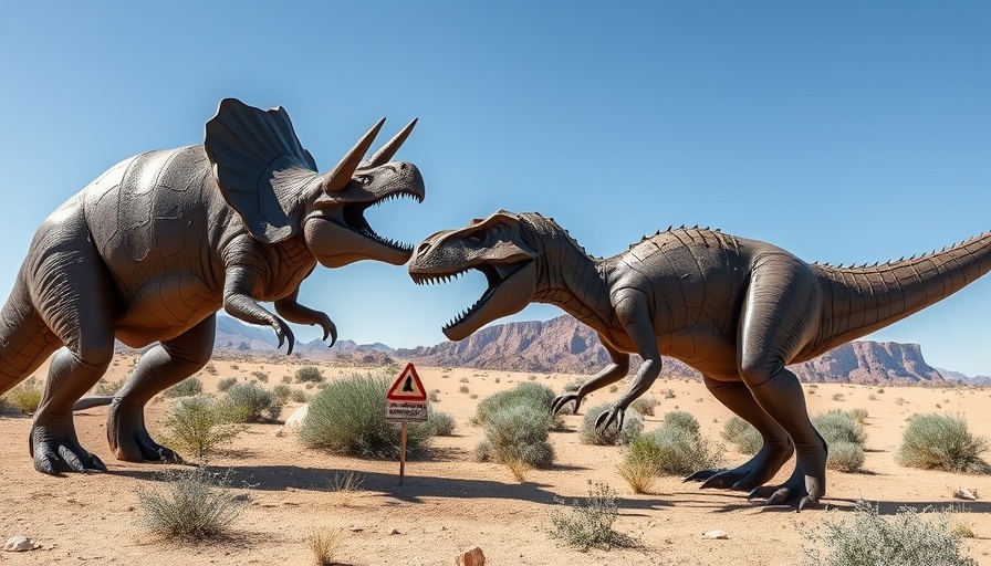 Metal dinosaur sculptures in desert setting, Dinosaur Park Approval in Maricopa County