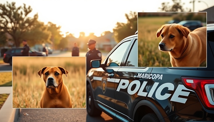 Police at crime scene with dog inset, Rancho roofer felony charges context.