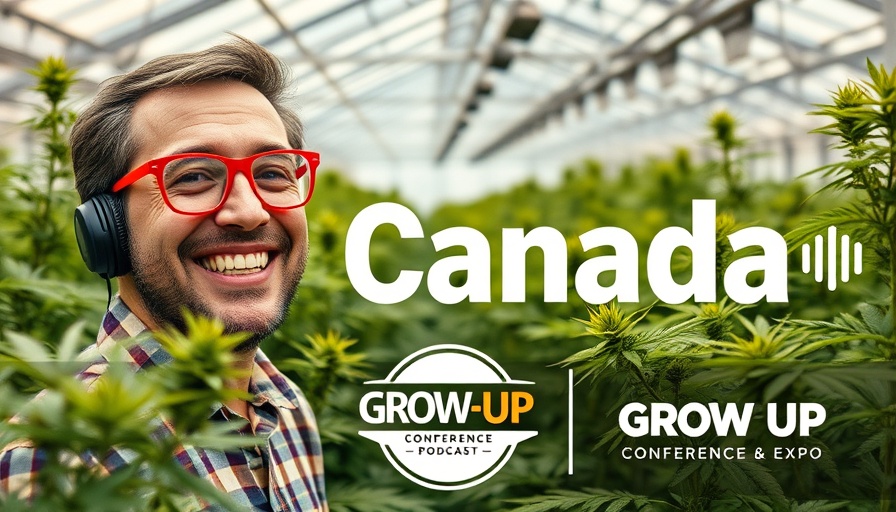 Cannabis export market insights podcast artwork featuring cannabis plants, Canada theme.