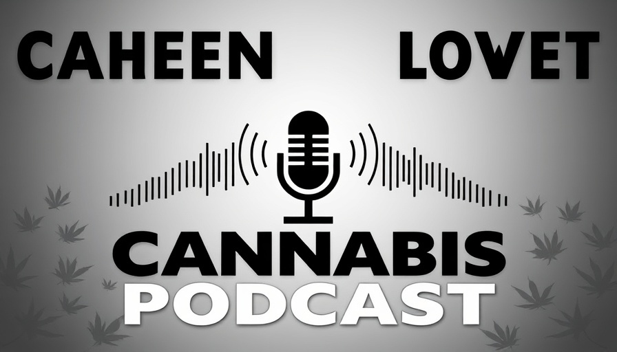 Cannabis industry podcast cover with soundwaves and logos