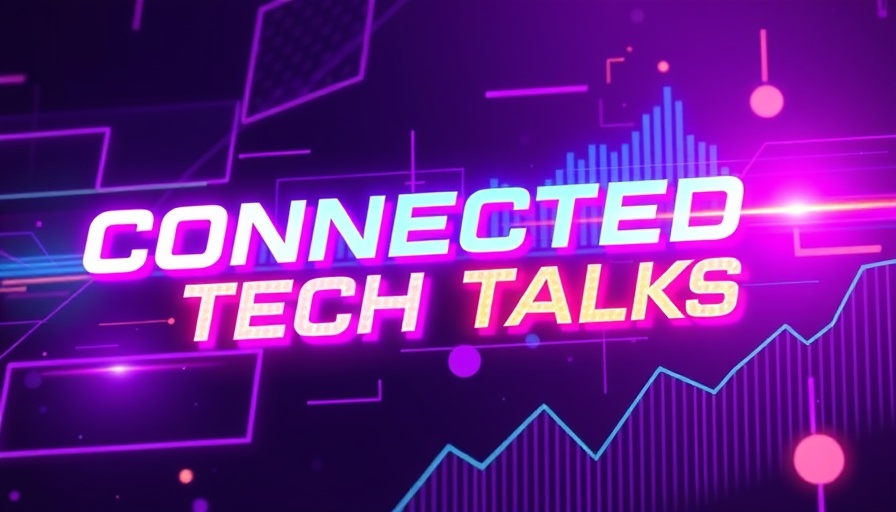 Vibrant graphic promoting 'Connected Tech Talks' technology podcast with colorful data.