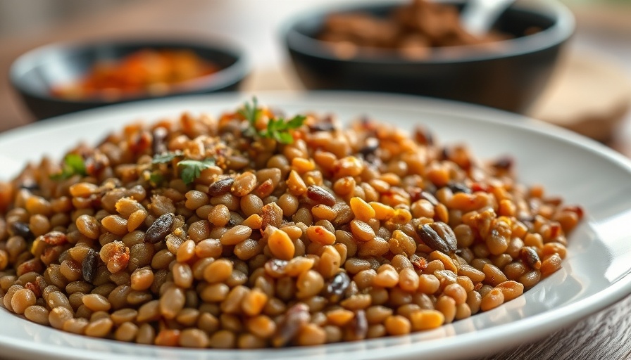 Close-up of cooked lentils showcasing nutrition benefits.