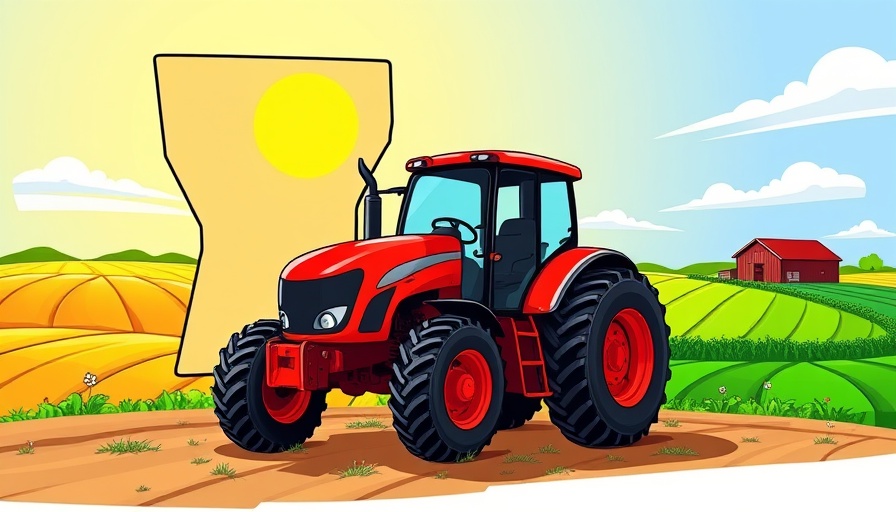Illustration of Louisiana with a tractor symbolizing Northeast Louisiana agricultural agents