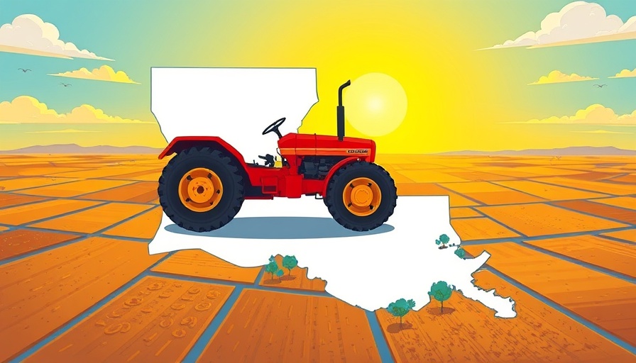 Illustration of herbicide strategies for crop growers in Louisiana with a tractor.