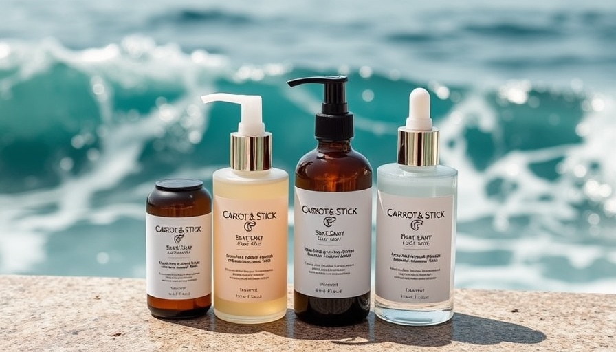 Elegant facial cleansers against ocean waves, showcasing best face cleansers for mature aging skin.