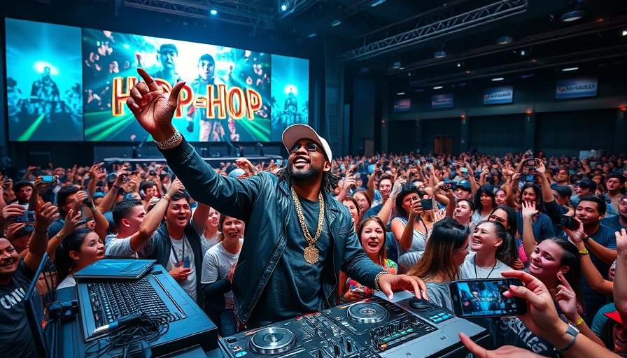 Hip-hop culture event with vibrant energy and crowd.