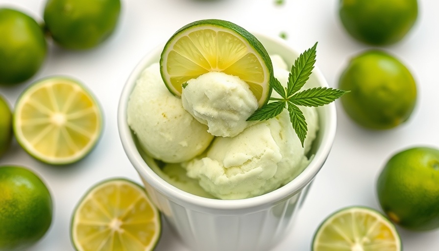Lime cannabis ice cream in a bowl, cannabis edibles to beat the heat.