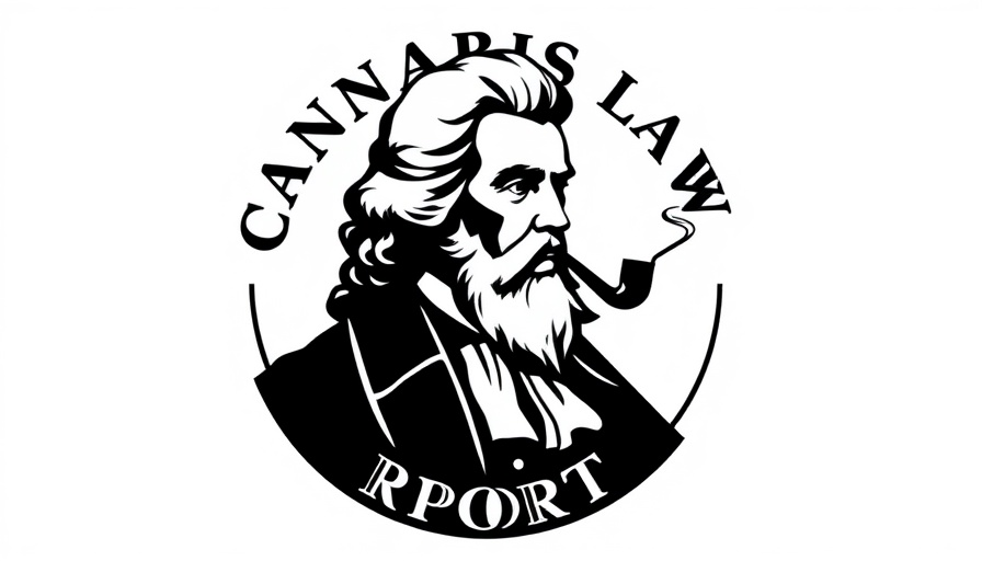 Cannabis law report logo with silhouette smoking.
