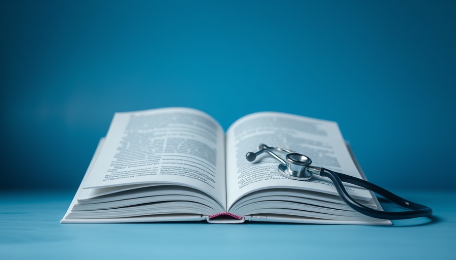 Medical education in India concept with book and stethoscope.
