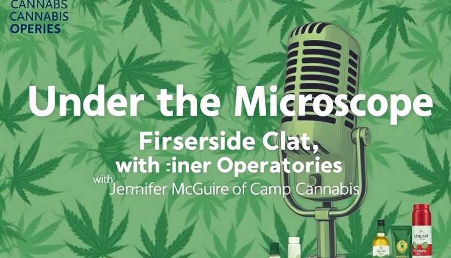 Cannabis Industry Compliance podcast cover with microphone and leaves