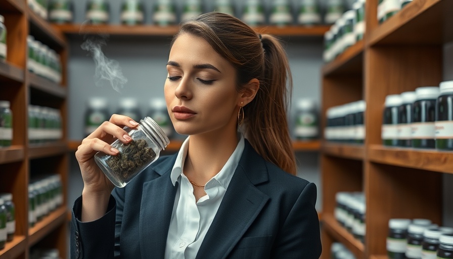 Cannabis dispensary consumer experience with professional woman