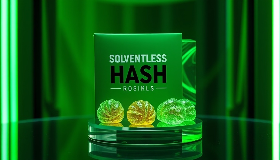 Solventless Hash Rosin Edibles in vibrant green packaging.