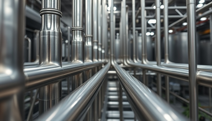 Corrosion-resistant industrial tubes in cannabis facility.