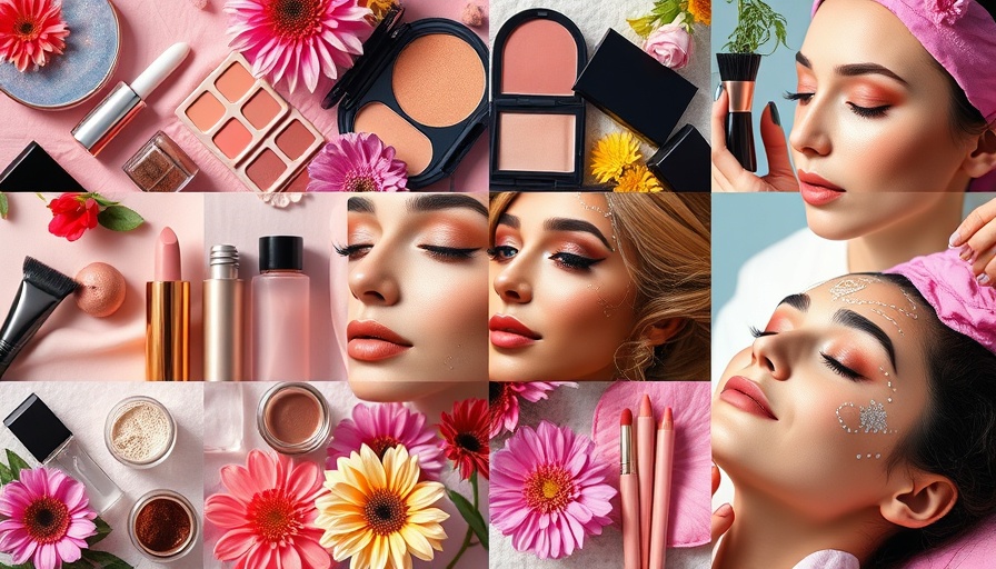 Collage of women's beauty techniques with products and treatments.
