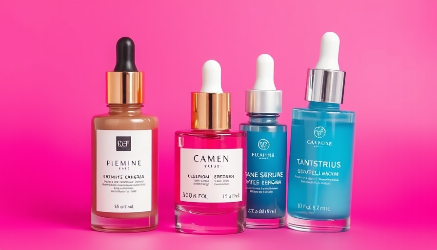Skincare products displayed on a pink background