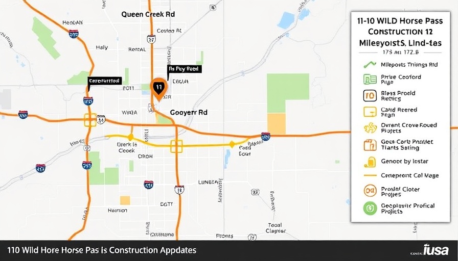 I-10 Wild Horse Pass Corridor construction map detailing project limits and updates.