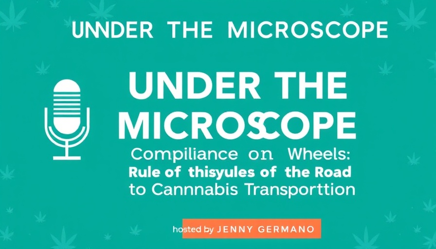Podcast cover on cannabis industry compliance and transportation.
