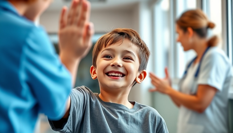 Smiling boy high-fiving nurse, Back-to-School Health Checklist