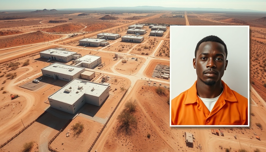 Fentanyl DUI convict release error with prison aerial view.