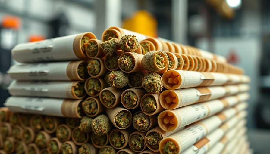 Neatly stacked cannabis pre-rolls for Ohio cannabis pre-roll sales.