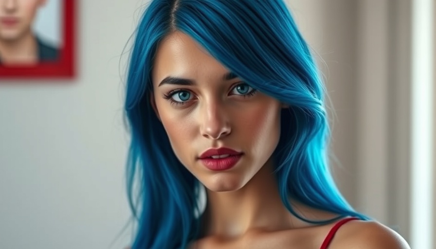 Bold blue hair transformation on a young woman, Halsey hair transformation.