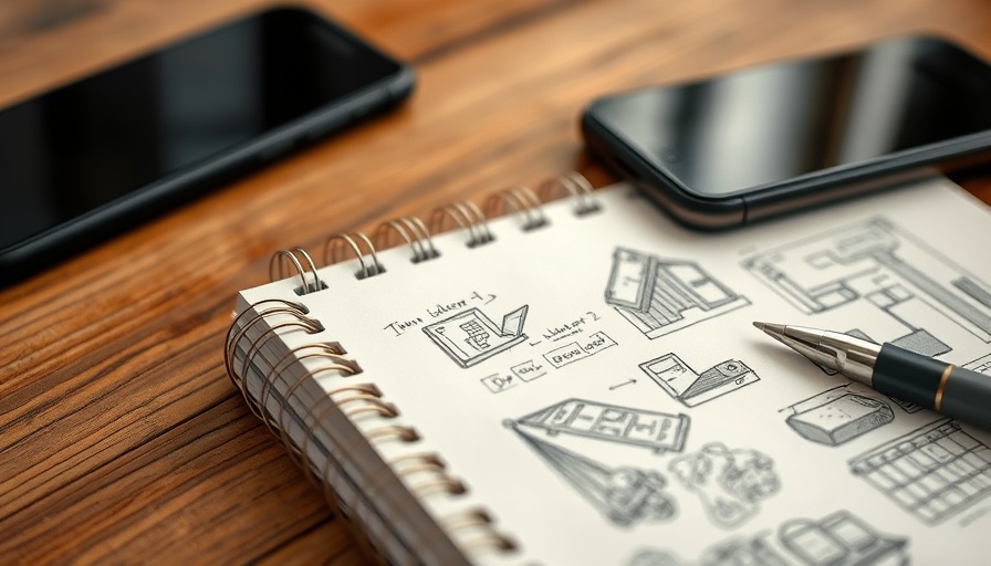 Notebook with sketches and a smartphone on a table, related to cannabis industry state laws.