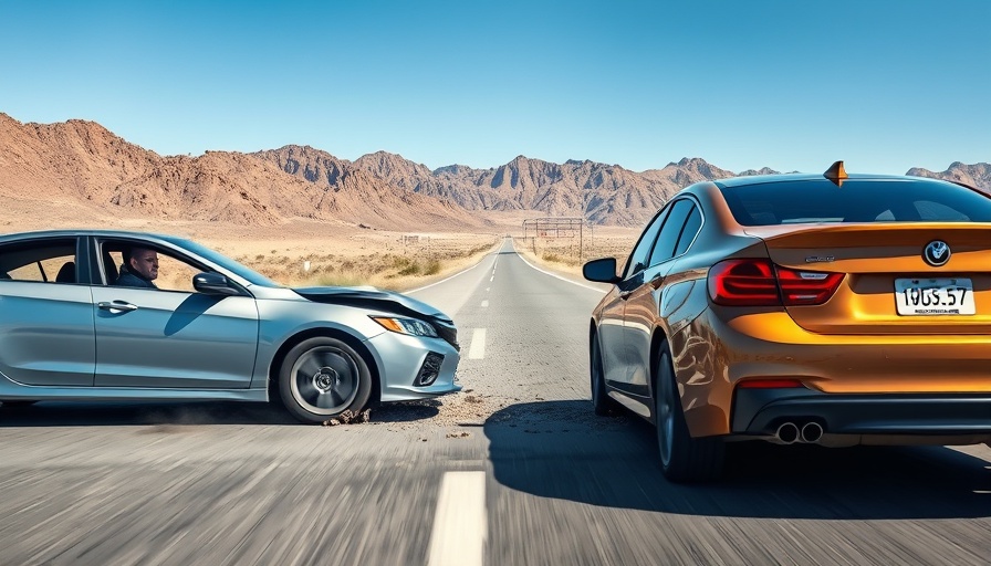 Two cars in a hit-and-run collision on an Arizona highway.