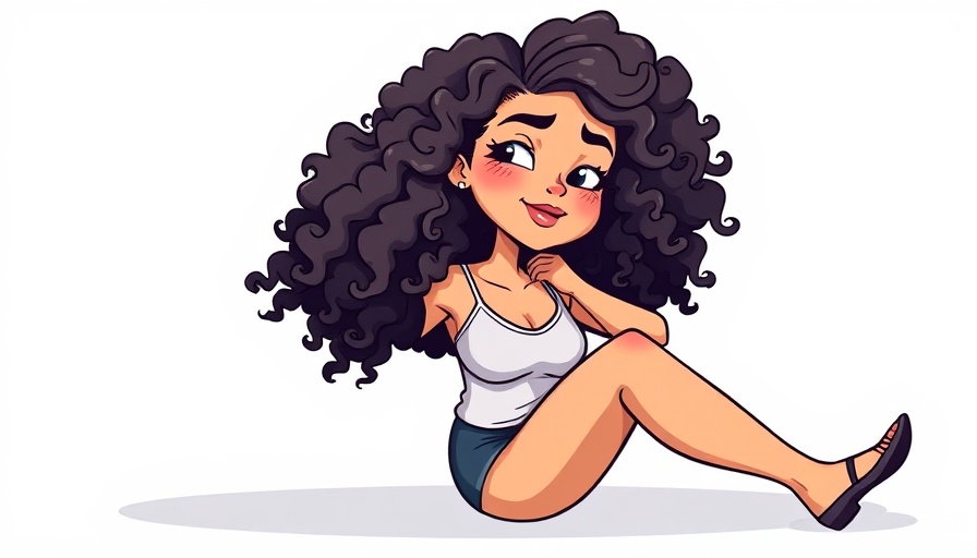 Cartoon woman with curly hair in a relaxed post-concert pose.