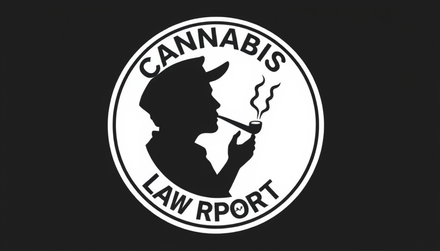 Cannabis legislation updates report emblem, silhouette design.
