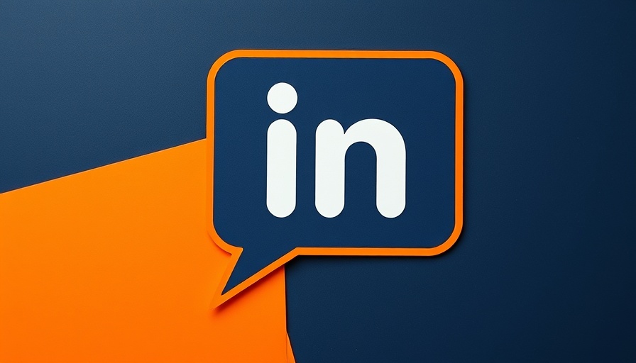 Orange speech bubble with 'in' logo on blue background.