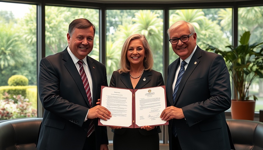 Political figures present signed document in formal office, cannabis rescheduling.