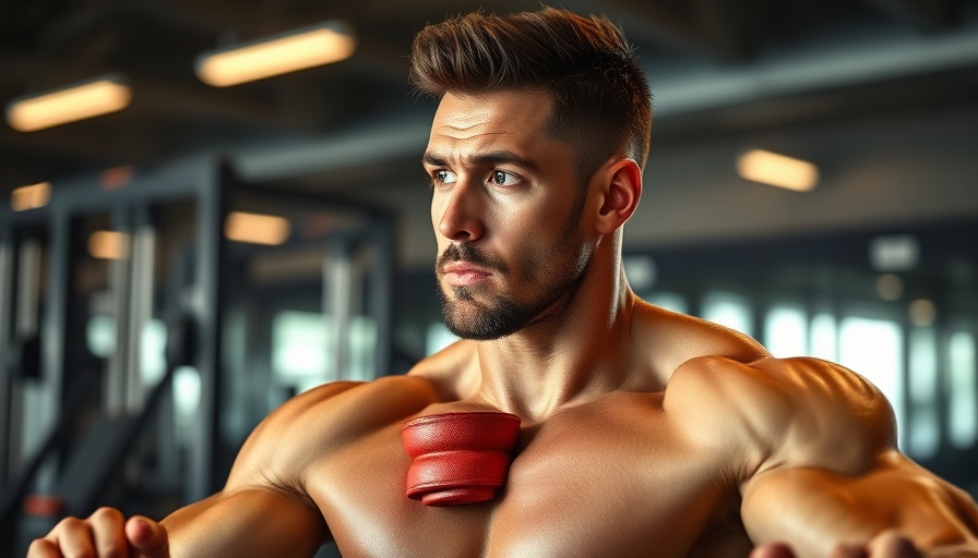 Mature athlete exercising in a modern gym, showcasing muscle health to illustrate exerkines and myokines in muscle aging.