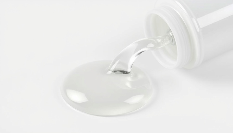 Clear colloidal nano silver gel pouring from tube, close-up.