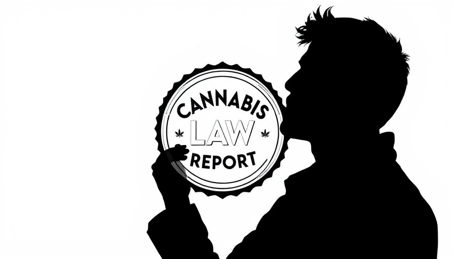 Cannabis Law Report logo depicting silhouette in a badge, minimalistic design