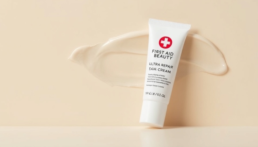 First Aid Beauty Ultra Repair Cream tube with beige background.