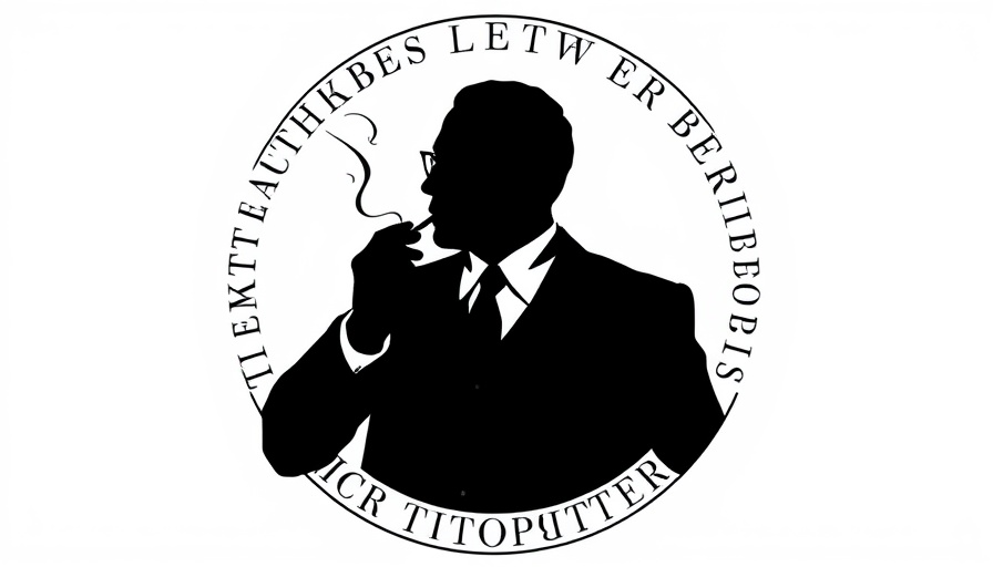Logo depicting silhouetted barrister smoking, related to cannabis law.