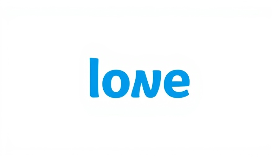 Blue text logo on white background, minimal style.