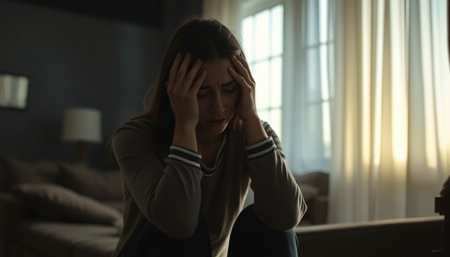 Stressed woman sitting by a window highlighting need for mindfulness to reduce stress.